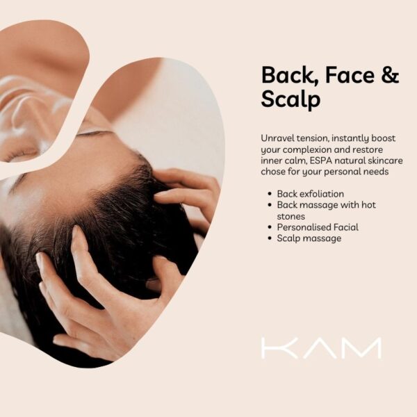 back face and scalp massage at Kam Salon Lossiemouth Moray
