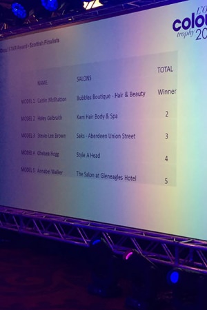 KAM at L'Oreal Colour Trophy Scottish Final 201695