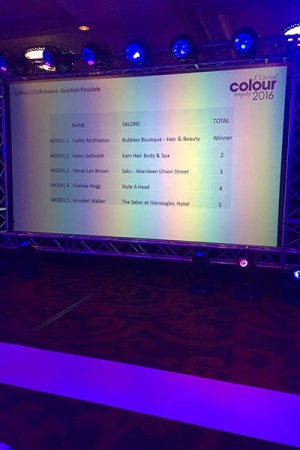 KAM at L'Oreal Colour Trophy Scottish Final 2016